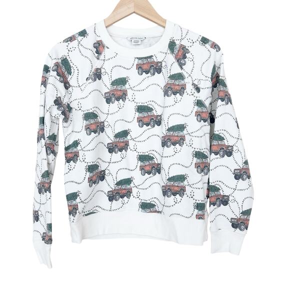 American Eagle Jogger Sweatshirt Matching Set Red Truck Christmas Tree Sz XS - Picture 3 of 7